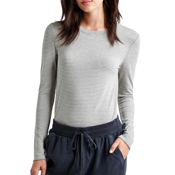 Eddie Bauer Tops - NEW Eddie Bauer Gray and White Long Sleeve Tee